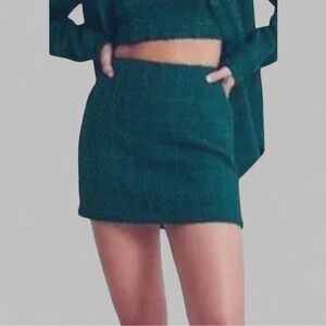 Abercrombie-Green tweed mini skirt- Size Small-NWT-Retail $72